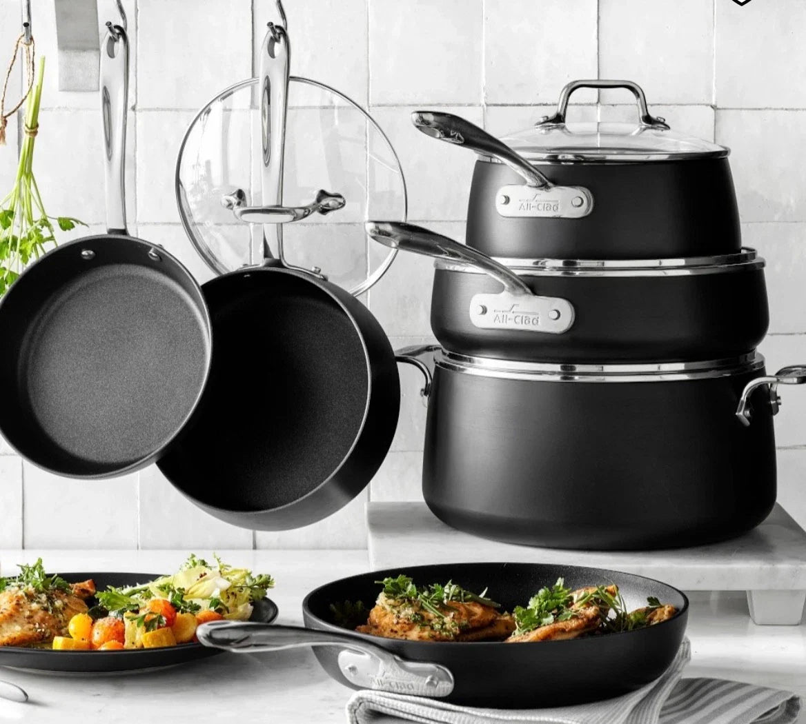 All-Clad HA1 13-PIECE Nonstick Cookware Set Hard Anodized Pots & Pans BRAND NEW